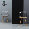 New design PC clear Plastic wood frame armchair